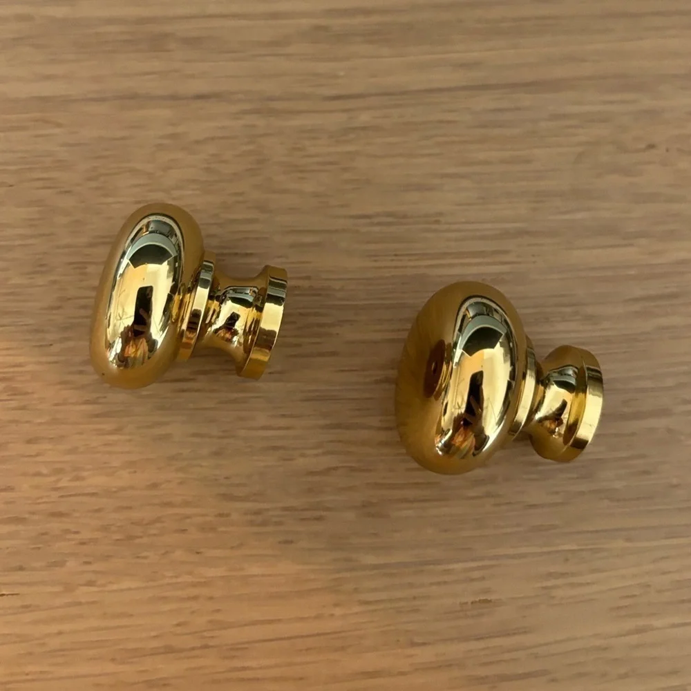 Set of‎ 2 cabinet door knobs Solid brass. New